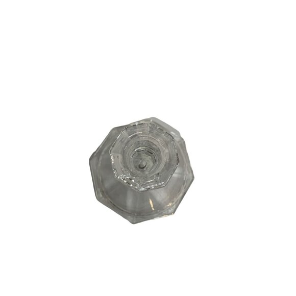 Vintage L.E. Smith Clear Glass Taper Candlestick Holder Hexagon Base - Picture 6 of 7